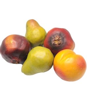 Decorative Faux Fruit Farmhouse Realistic Pear Pomegranate Peach Quality Color